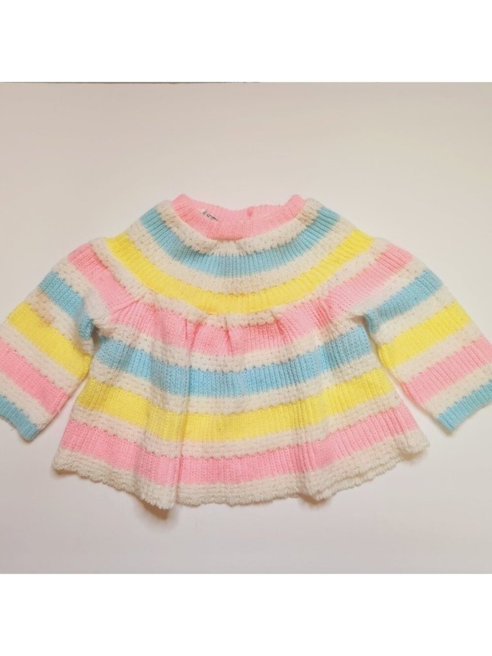 Vintage Baby Girl Sweater Cottagecore 80s 90s Gift Pastel Feminine 1980s 80s